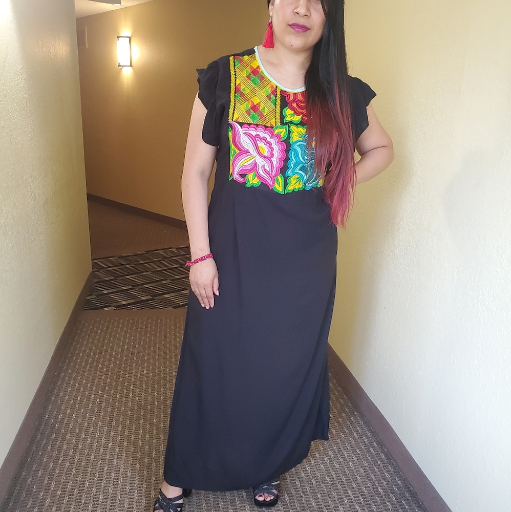 Mexican Maxi Dress with embroidery
